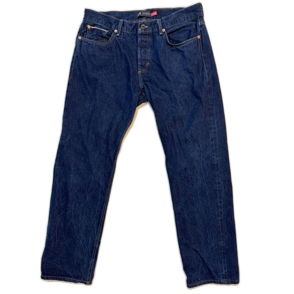 Marc Nelson Dark Wash Slim Straight Denim Jeans with Button Fly Size 38 - Picture 1 of 10